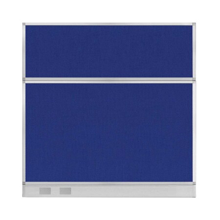 Versare Hush Panel Configurable Cubicle Partition 6' x 6' Royal Blue Fabric w/ Cable Channel 1856334